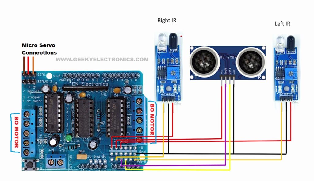 Arduino Human Following Robot circuit diagram