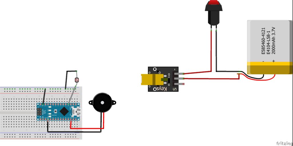 Arduino laser light security system circuit diagram