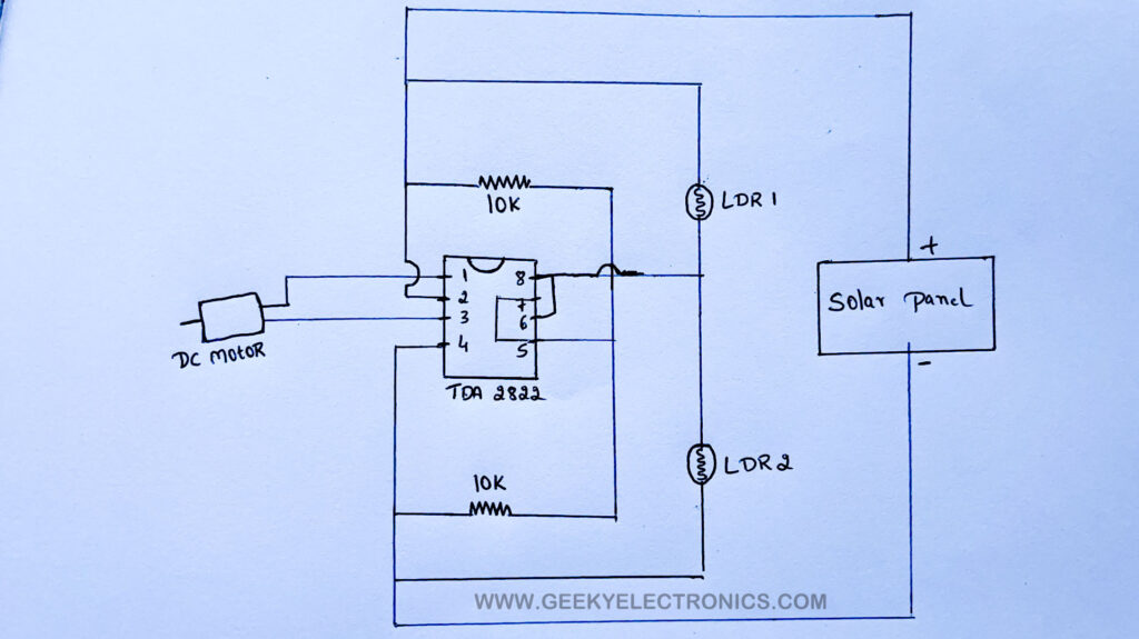 circuit diagram for automatic solar tracker without arduino