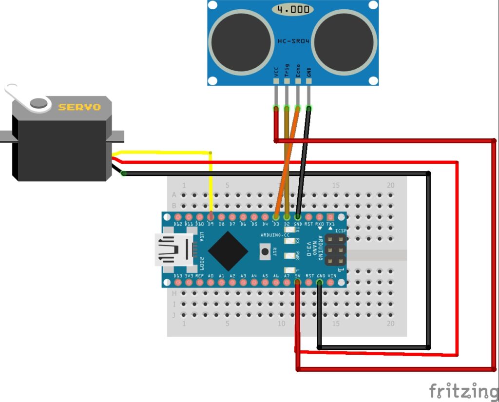 smart dustbin using arduino circuit diagram