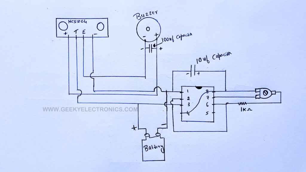 Ultrasonic smart glasses for blind without arduino circuit diagram